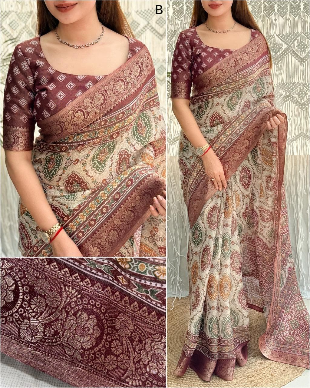Printed Banarasi Style Silk Saree