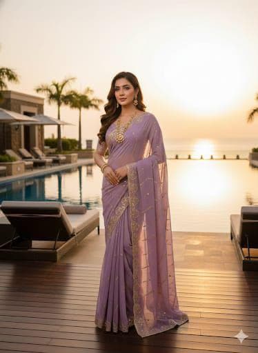 Soft Star Georgette Saree